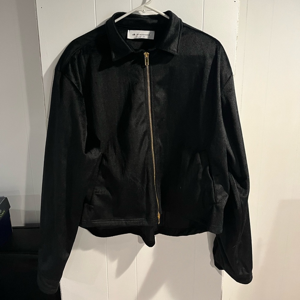 The Incorporated Black faux fur zip-up Jacket